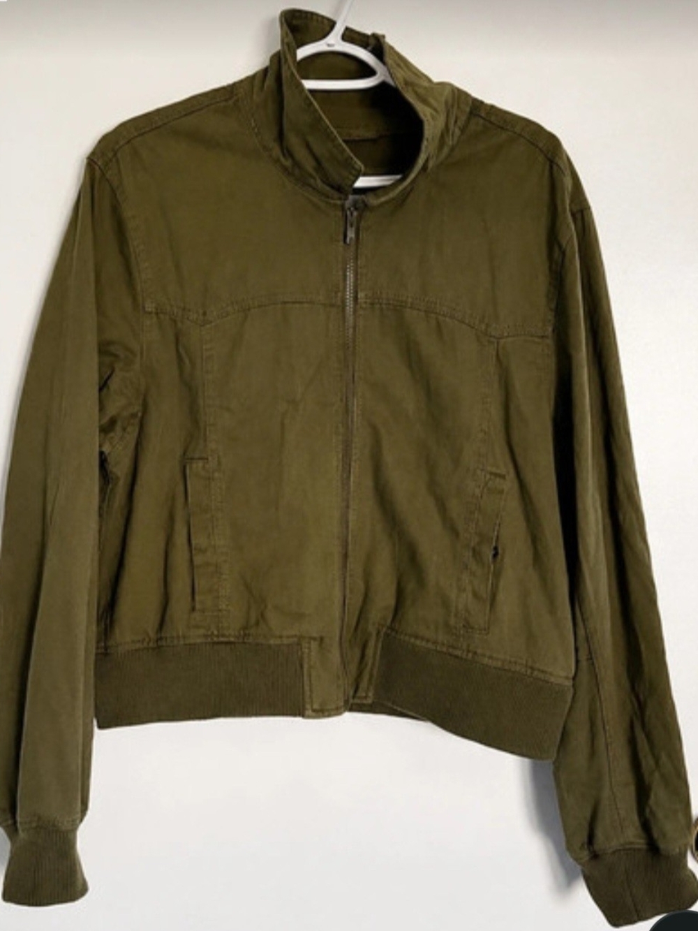Olive Green Women's Zip-Front Jacket
